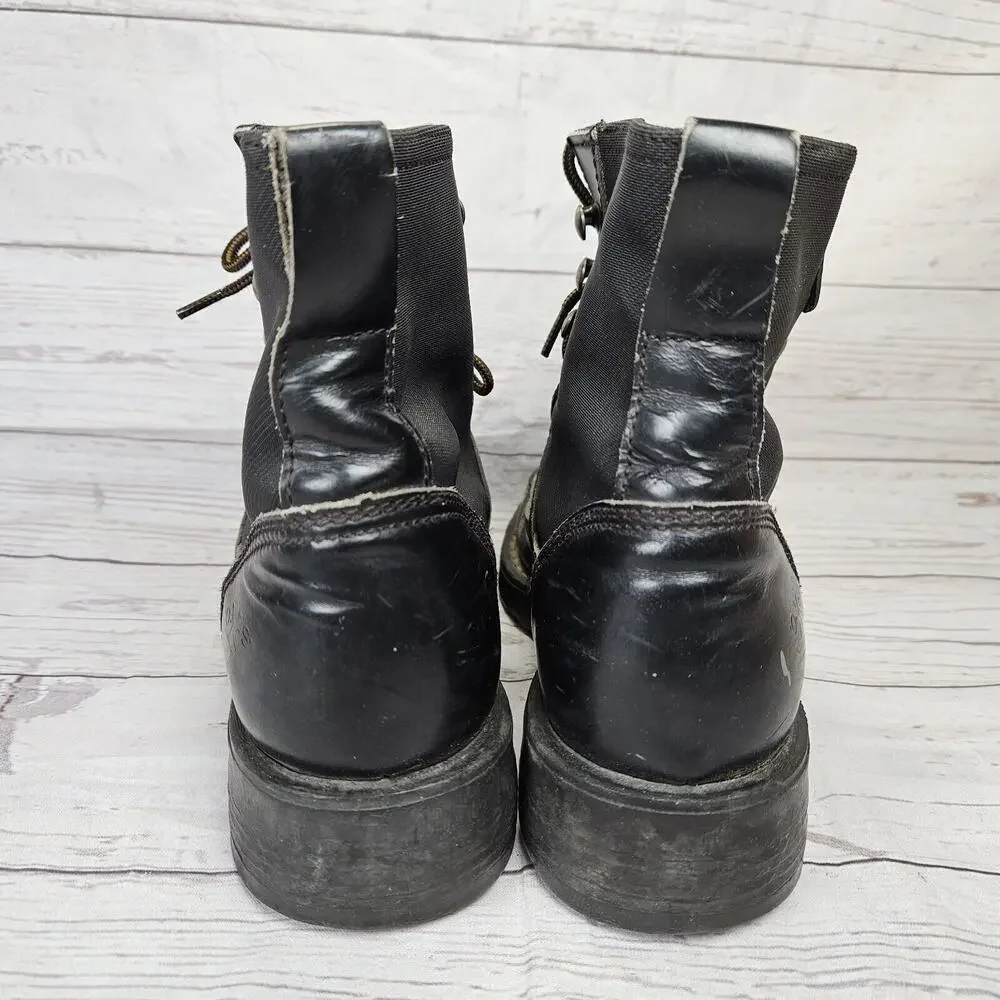 OXS Combat Boots Black Lace Up Made In Italy EU 37 Womens 7 Mens 5